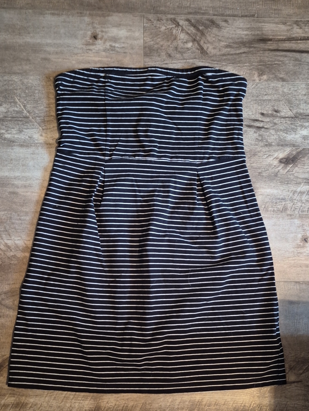 Old Navy Black and White Strapless Stripe Dress